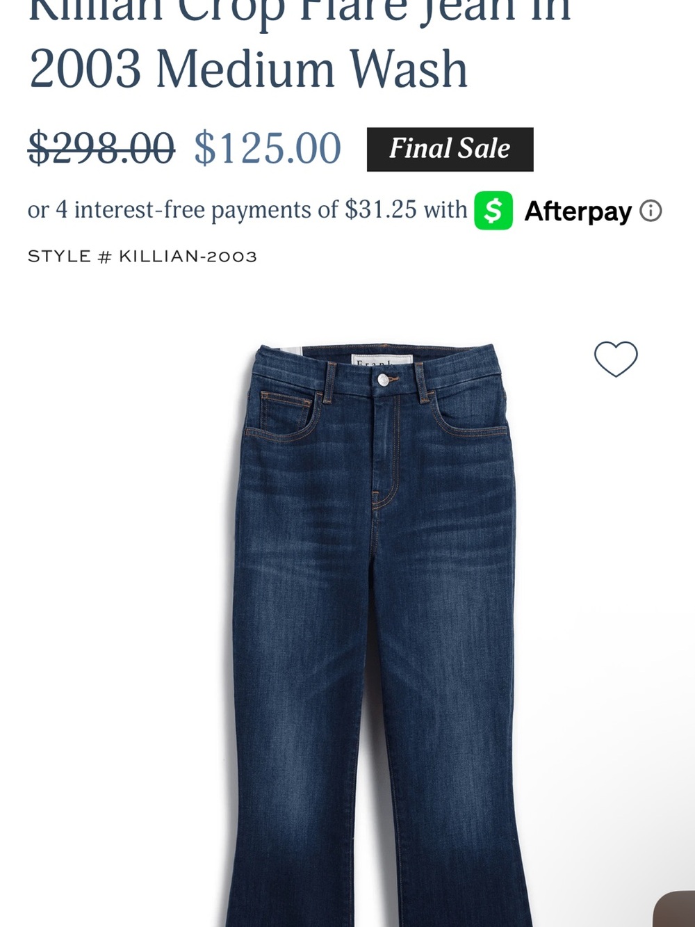 Frank & Eileen Medium Wash Crop Flare Jeans